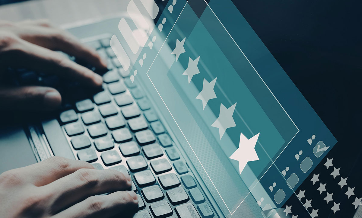 5 star rating on laptop