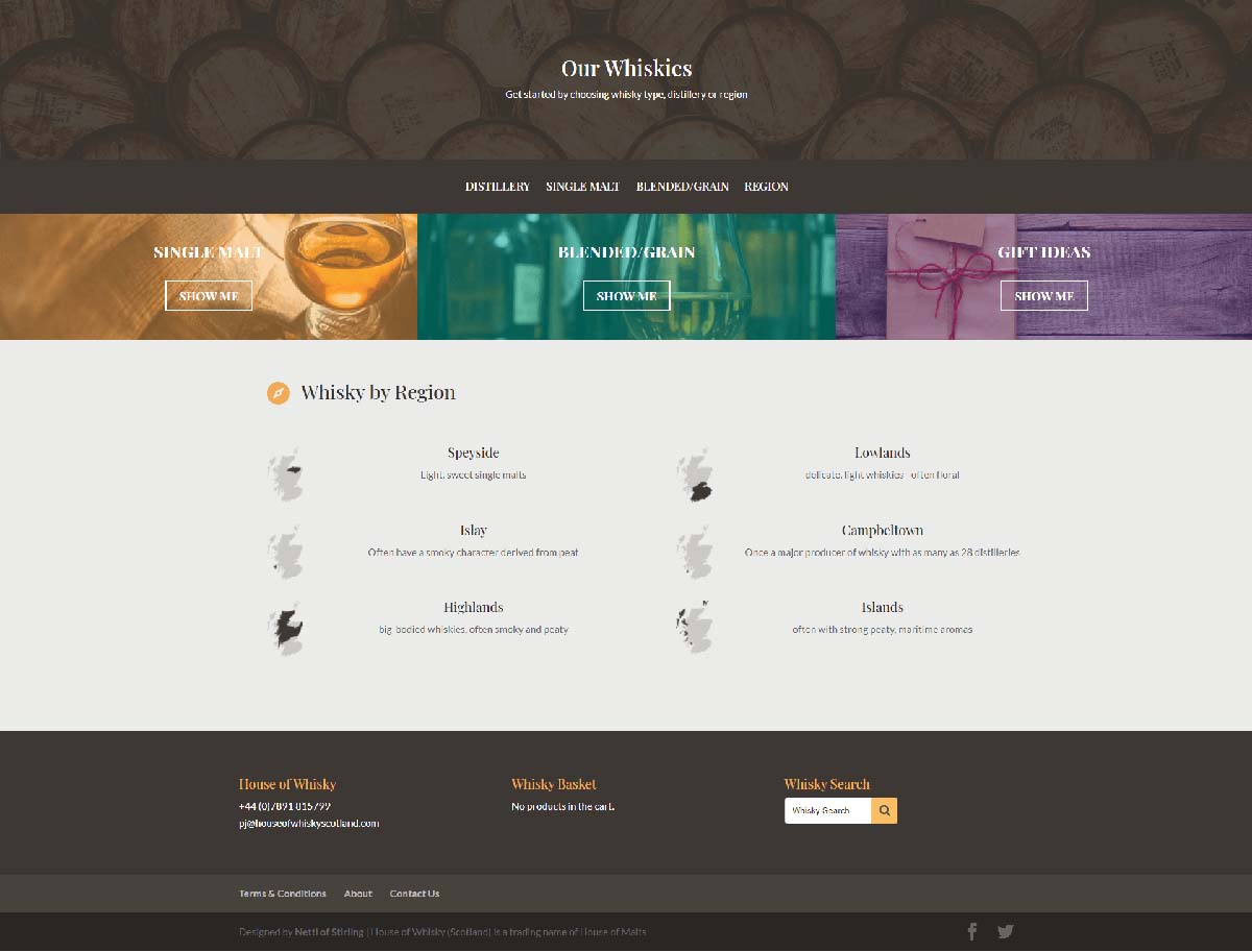 Whisky landing page