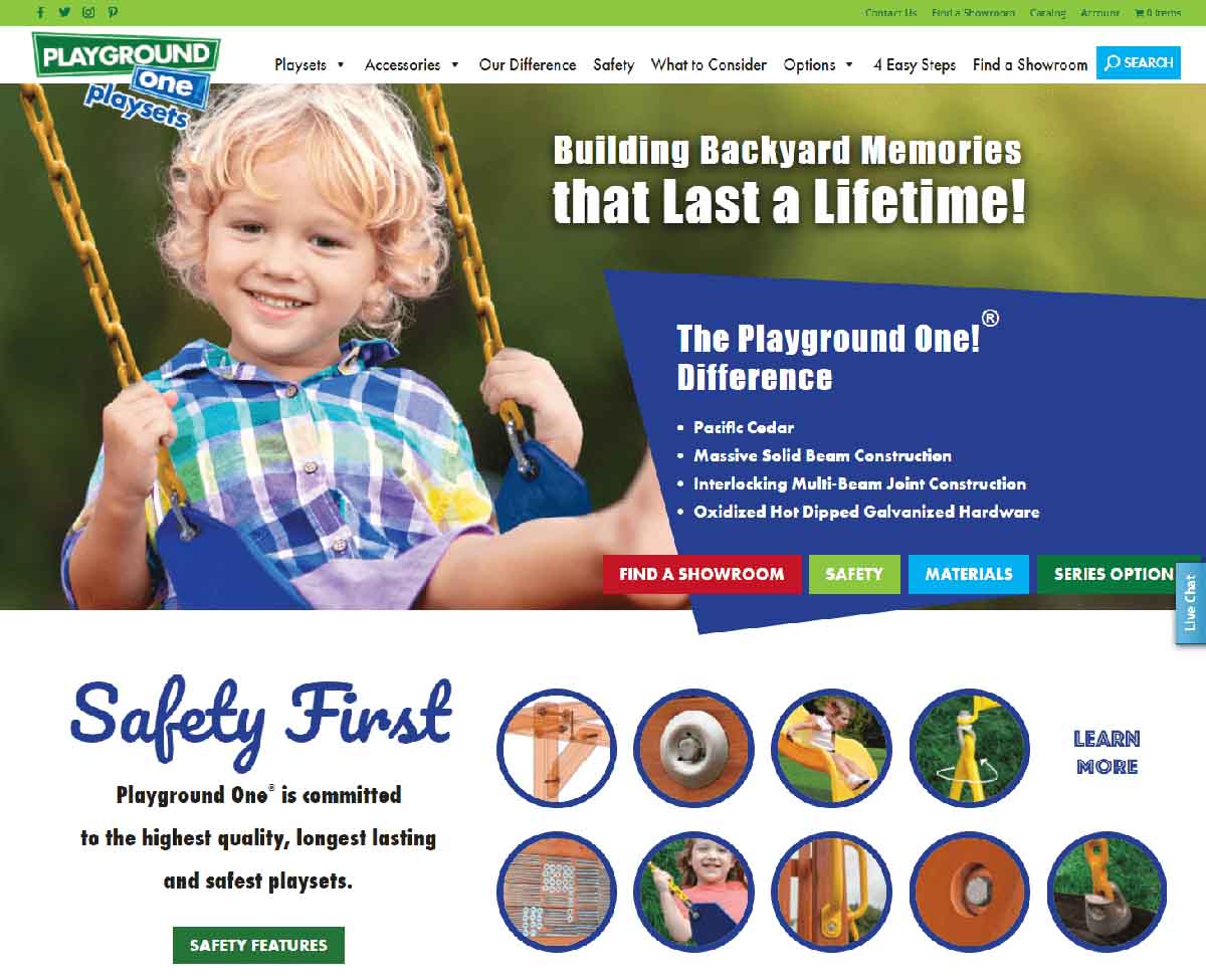Playground playsets web page