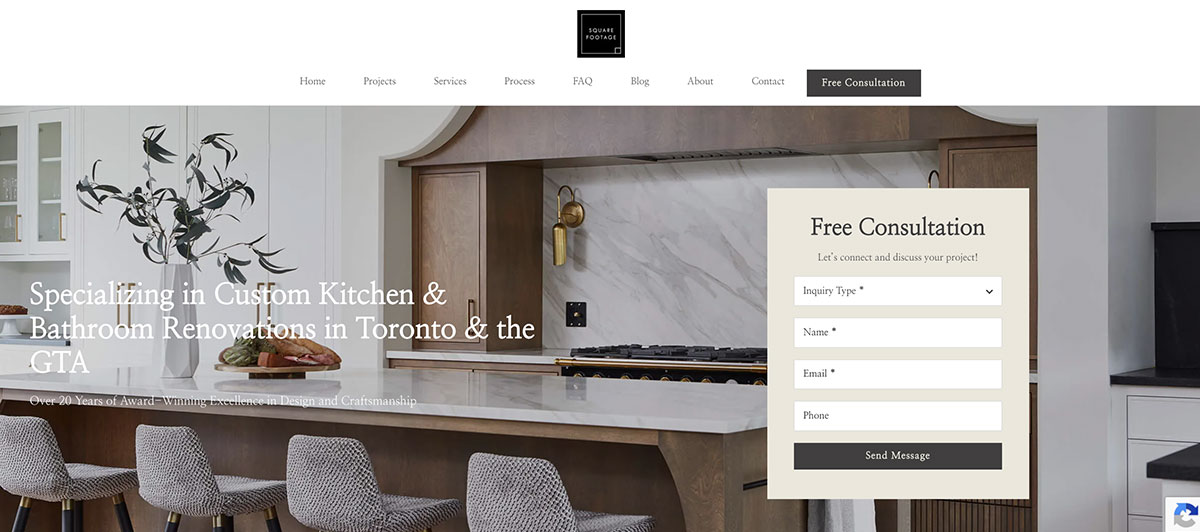 Square Footage homepage