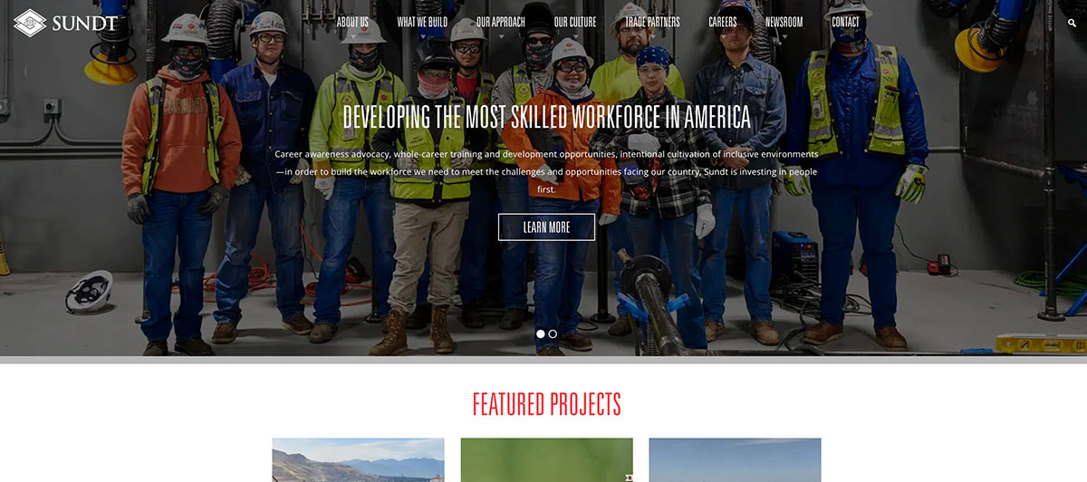 Sundt Construction homepage