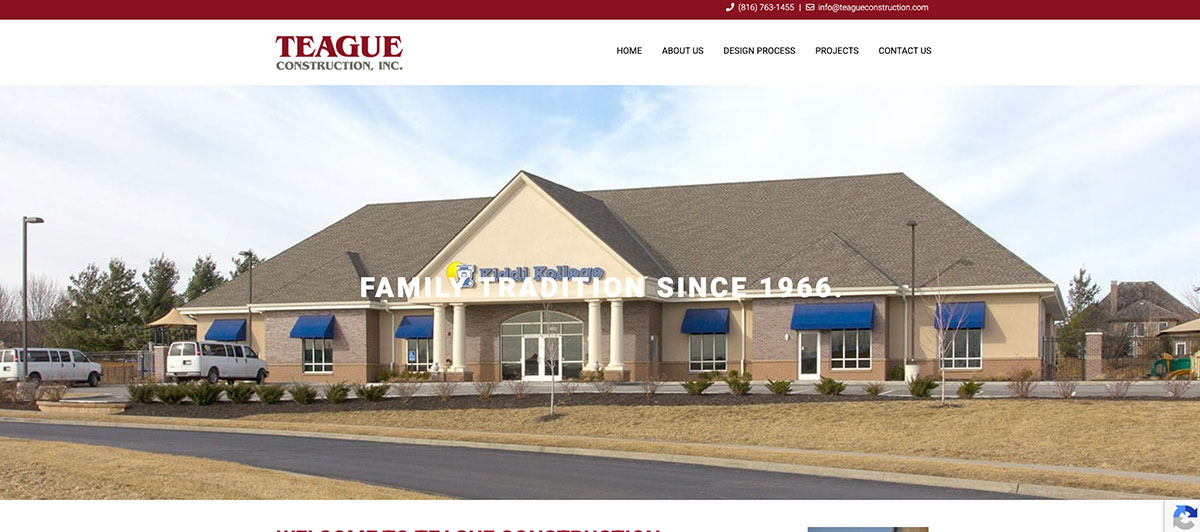 Teague Construction homepage