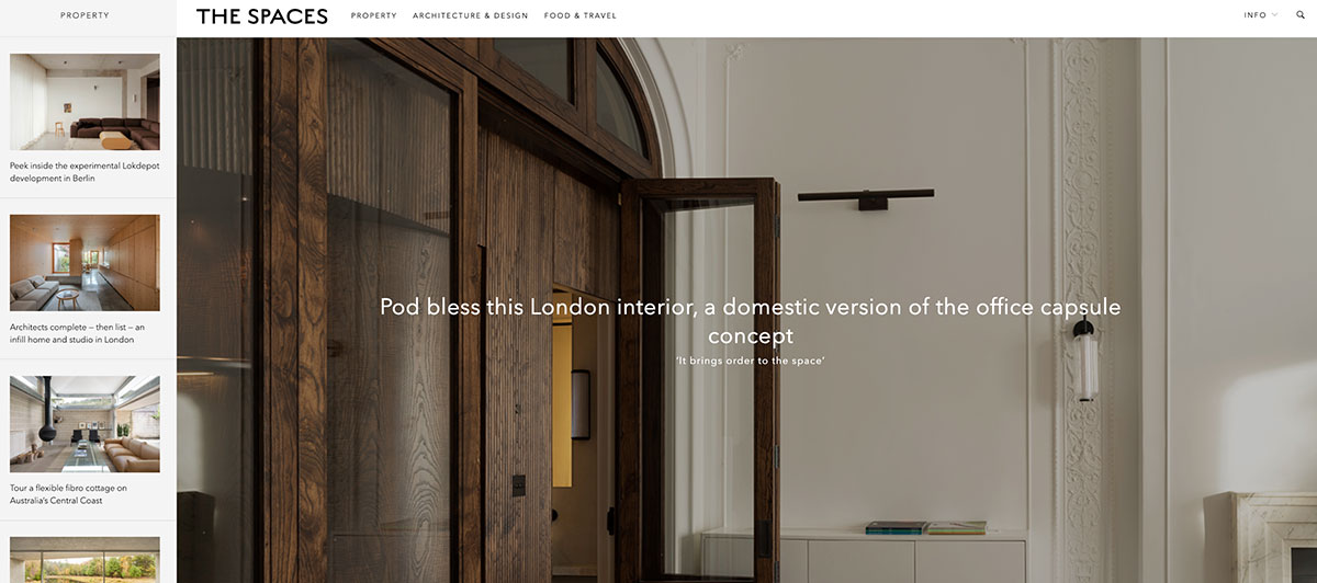 The Spaces homepage