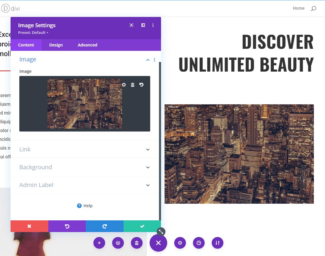 adding images to Divi landing page