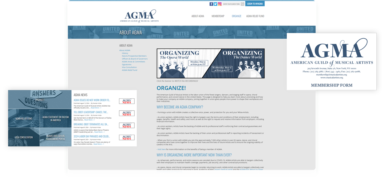 AGMA about page screenshot
