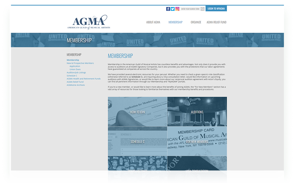 AGMA membership screenshot