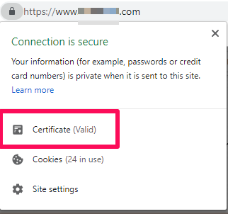 Check SSL certificate