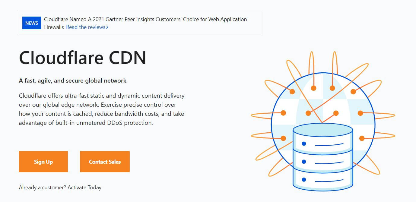 Cloudflare CDN screenshot