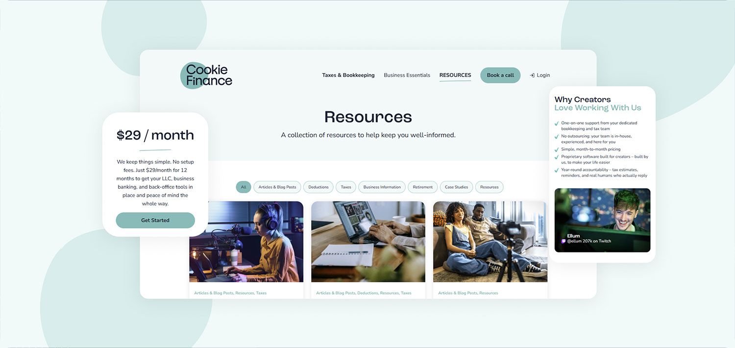 Cookie Finance full width