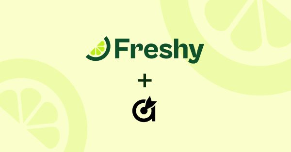 Collaboration banner: Freshy logo with lime slice, plus a circular target logo on a pale lime background.