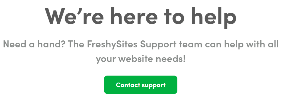 FreshySites support