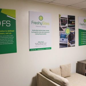 FreshySites posters in Alexandria, VA office