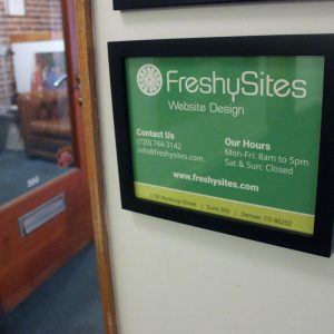 FreshySites office sign in Denver