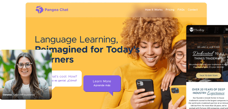 Pangea Chat, Caroline, and Markery mockup