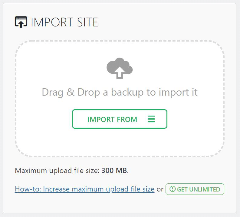 Import site option