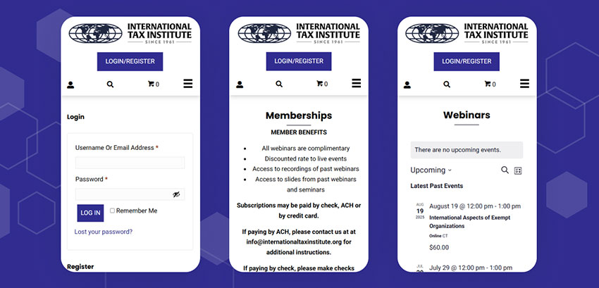 international tax institute three mobile views