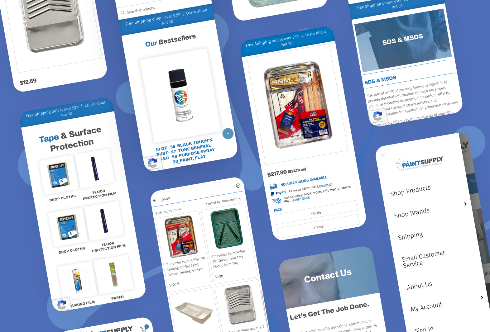 paint supply multiple mobile mockups