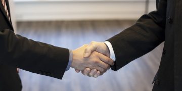 Handshake between two businessmen