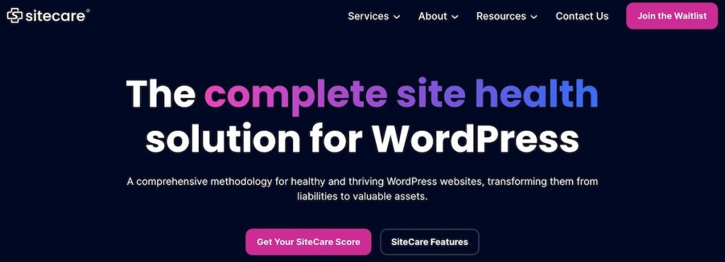 SiteCare is a WordPress maintenance agency