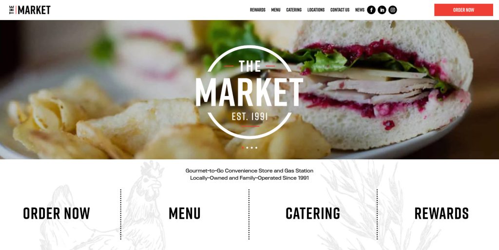 The Market website homepage