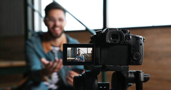 Camera recording video content for SEO marketing