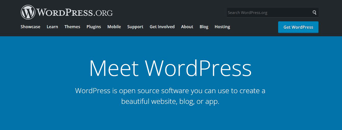WordPress homepage