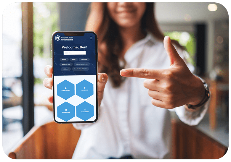 wr nash portal woman holding mobile