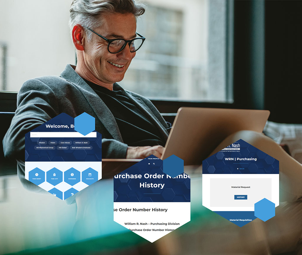 wr nash portal man on small laptop